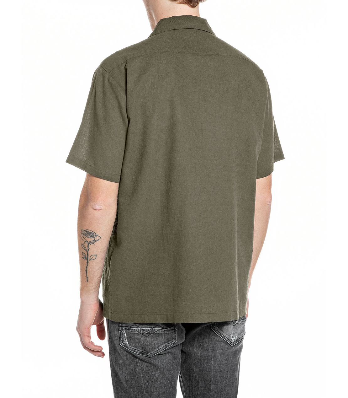 リネンコットンリラックスフィットシャツ 詳細画像 モスグリーン 2